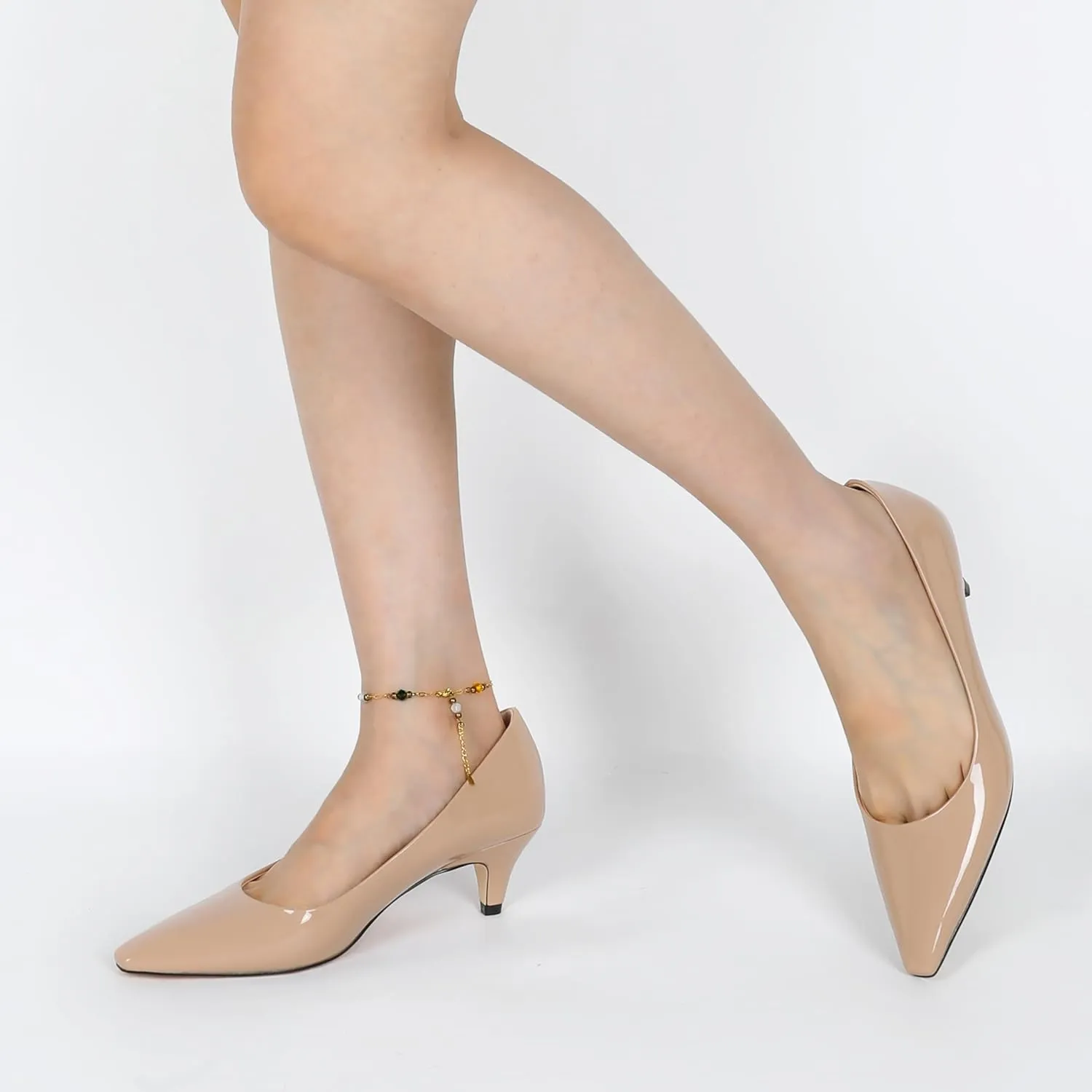 AUMOTED Women's Shoes Low Heels Square Toe Kitten Heel Daily Pumps 2 Inch Dressy Shoes