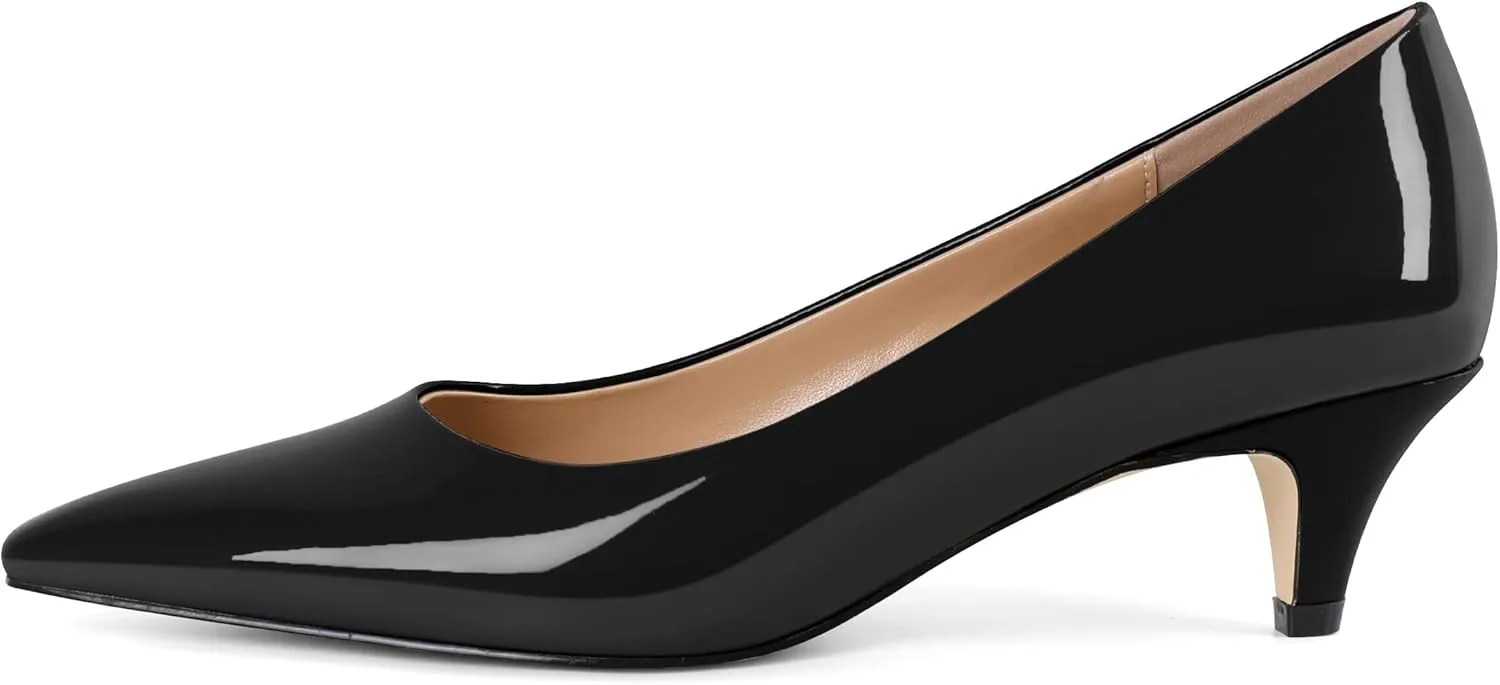AUMOTED Women's Shoes Low Heels Square Toe Kitten Heel Daily Pumps 2 Inch Dressy Shoes