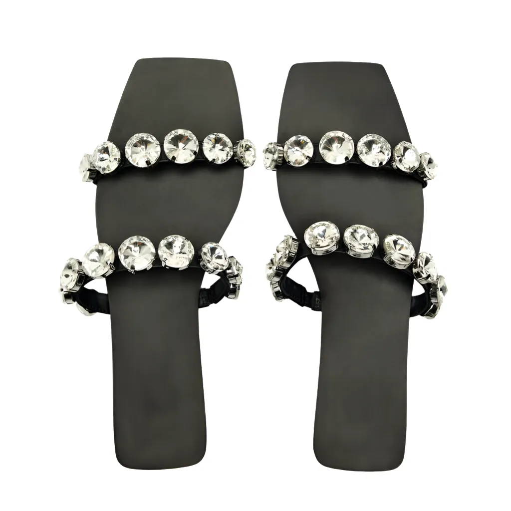 Large Diamond Flat Sandals