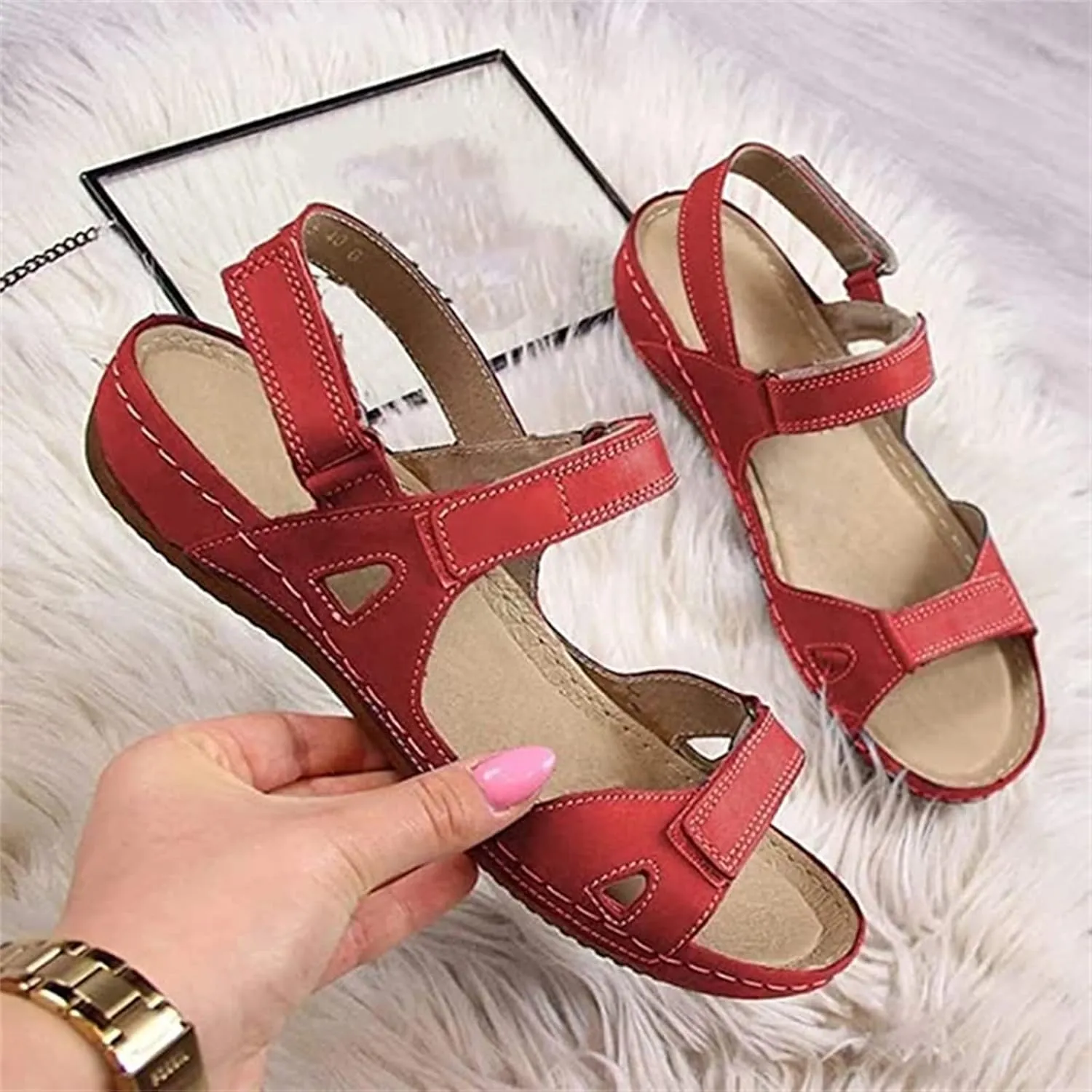 Lausiuoe Comfortable Orthopedic Sandals For Women Dressy Summer Fashion Orthotic Slides Athletic Slip On Slippers Flip Flops
