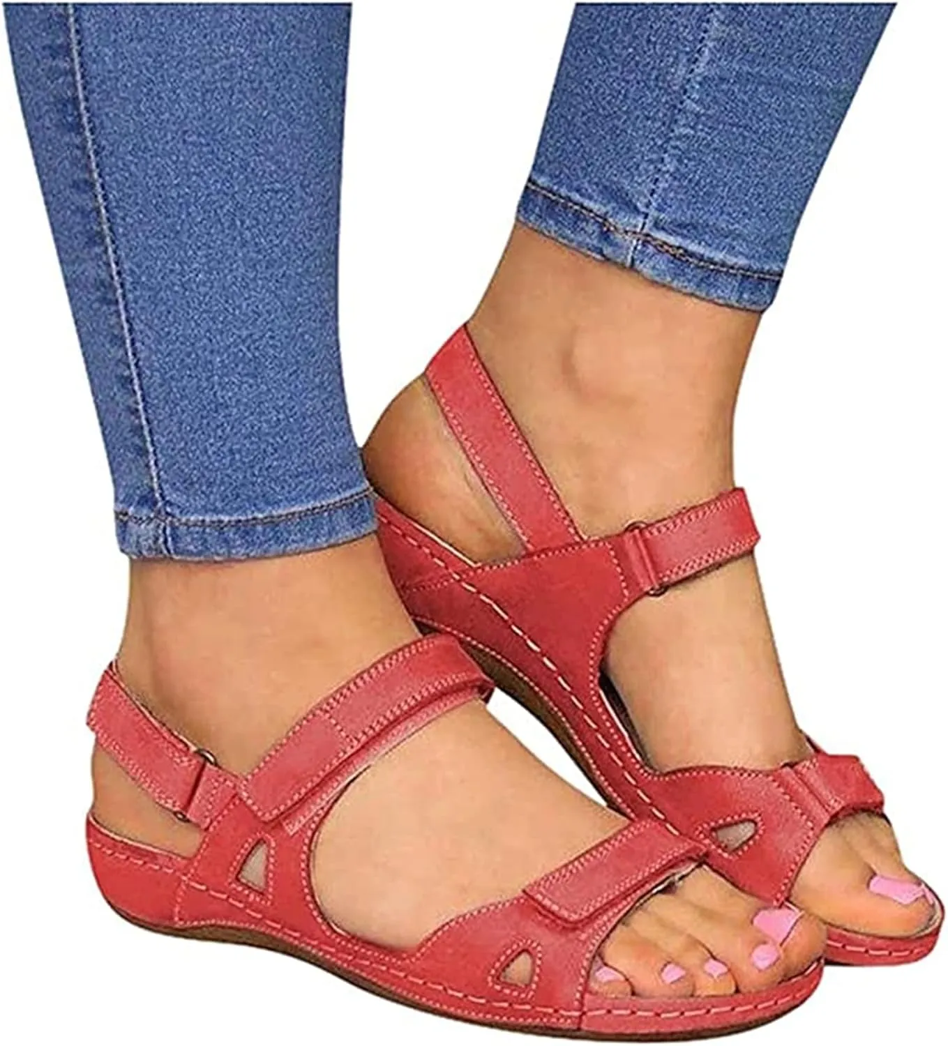 Lausiuoe Comfortable Orthopedic Sandals For Women Dressy Summer Fashion Orthotic Slides Athletic Slip On Slippers Flip Flops