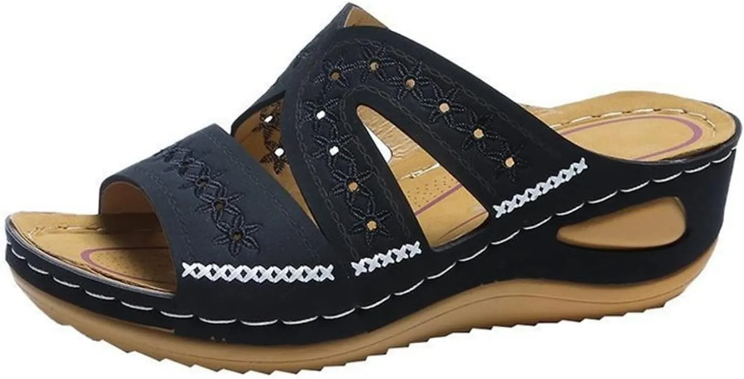 Lausiuoe Orthopedic Sandals For Women Arch Support Casual Dressy Summer Orthotic Slippers Sandals Wide Width Flip Flops