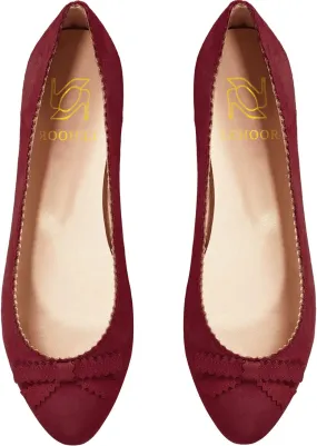 LEHOOR Women Bow Flats Shoes Round Closed Toe Slip on Ballet Flats Suede Flat Heel Dress Shoes Comfortable Office Work Flats Ladies Girls Casual Club Party Church Driving Flats Spring Cute 4-11 M US