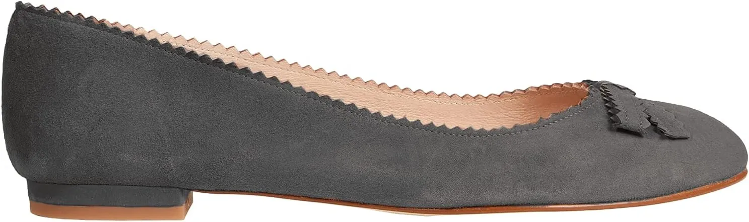 LEHOOR Women Bow Flats Shoes Round Closed Toe Slip on Ballet Flats Suede Flat Heel Dress Shoes Comfortable Office Work Flats Ladies Girls Casual Club Party Church Driving Flats Spring Cute 4-11 M US