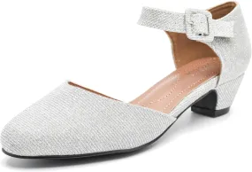 LIURUIJIA Women's Ankle Strap Low Heel Dress Shoes Closed Toe Formal Work Wedding Bridal Heels Comfortable Pumps
