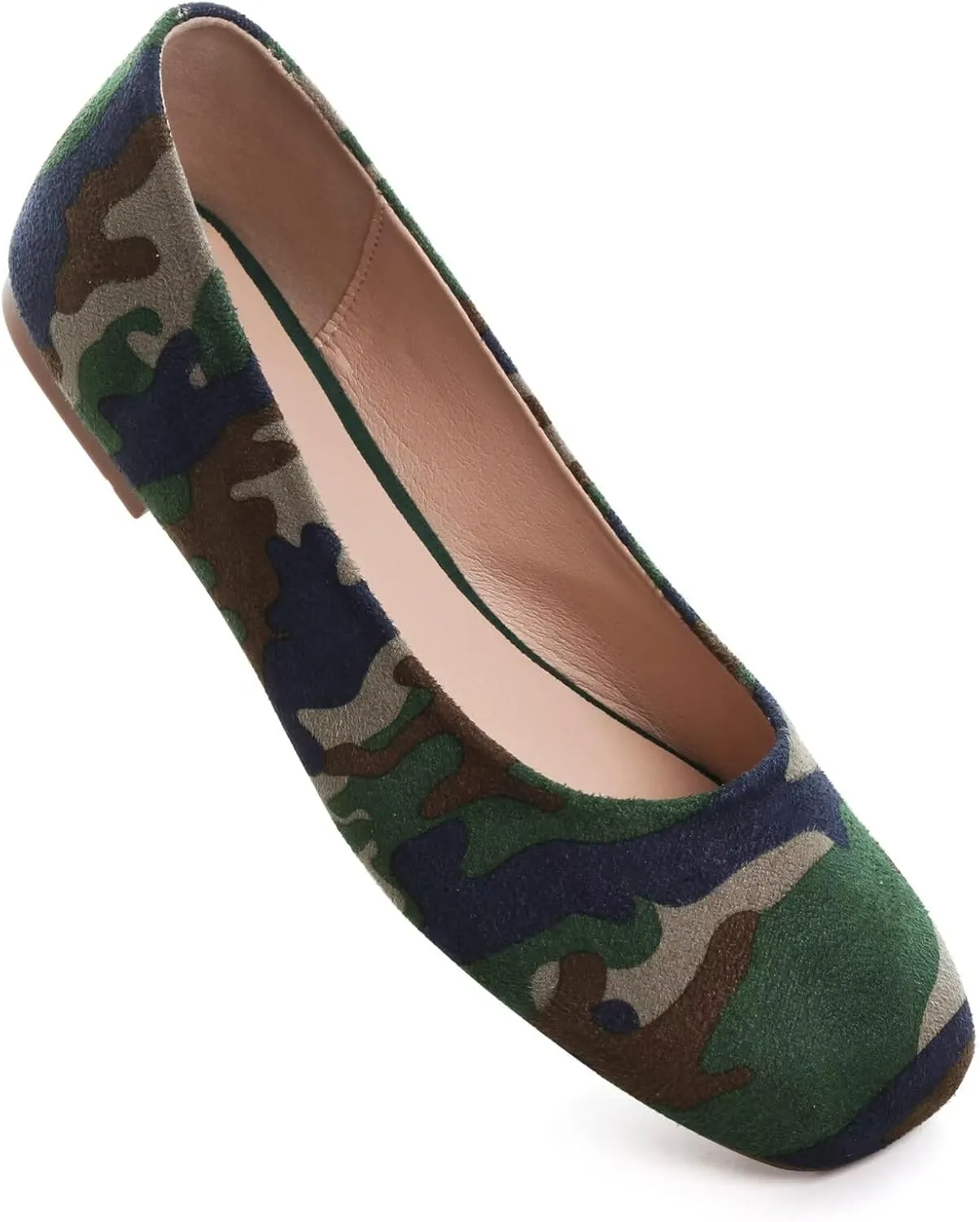 TN TANGNEST Women's Ballet Flats Cute Square Toe Dress Flats Soft Work Flats