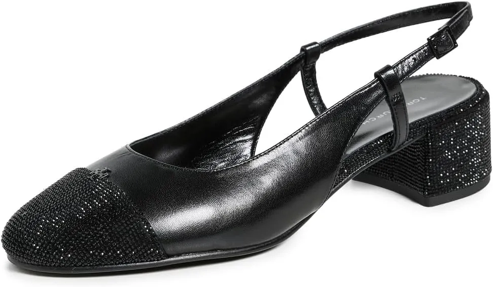 Tory Burch Women's Cap Toe Pave Slingbacks 45mm