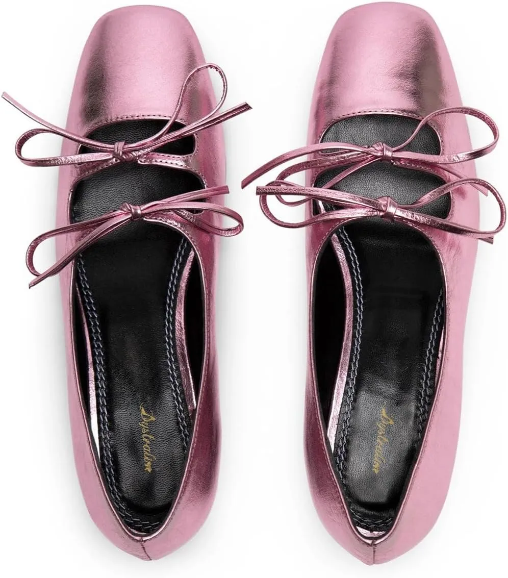 Women Low Chunky Heel Pumps Square Toe Bow Dress Pumps Lace Up Comfort 1 inch Block Heel Dress Shoes Slip On Chic Cute Basic Office Ladies Loafer Shoes Party Dating 4-11 M US