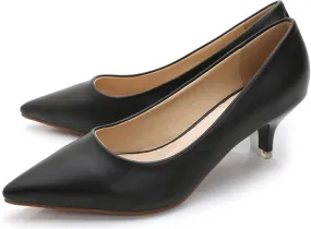 Women's Low Kitten Heel Pumps Classic Fashion Dress Pumps Simple Heeled Shoes for Office Work
