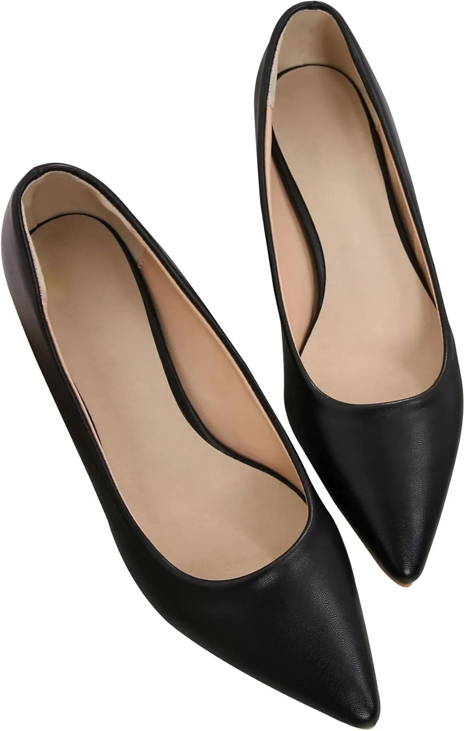 Women's Low Kitten Heel Pumps Classic Fashion Dress Pumps Simple Heeled Shoes for Office Work