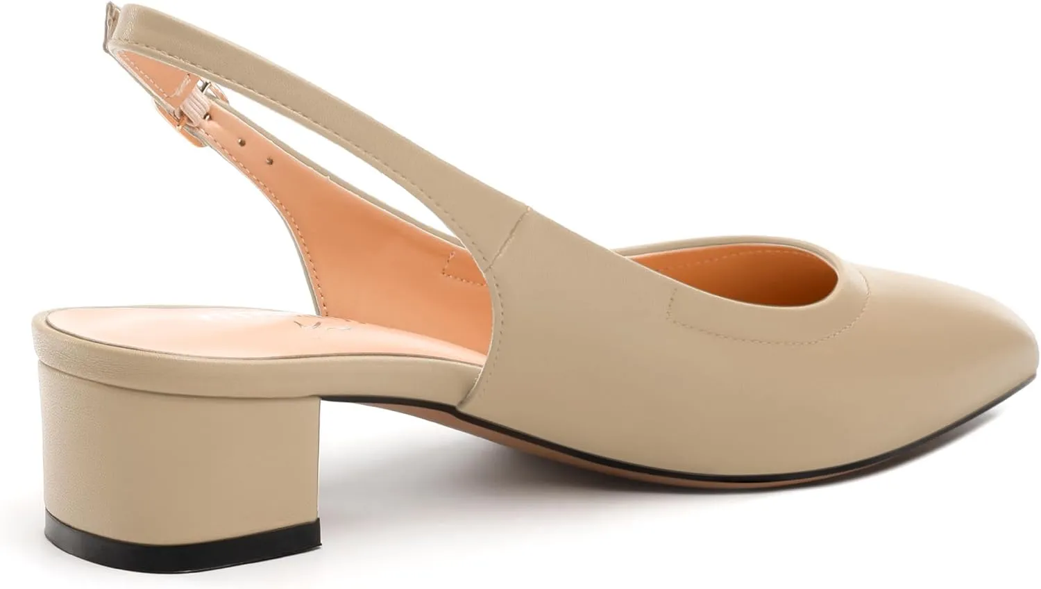 Womens Slingbacks, Square Toe Low Block Heel Pumps for Women, Comfort Casual Shoes for Workplace 1.4"