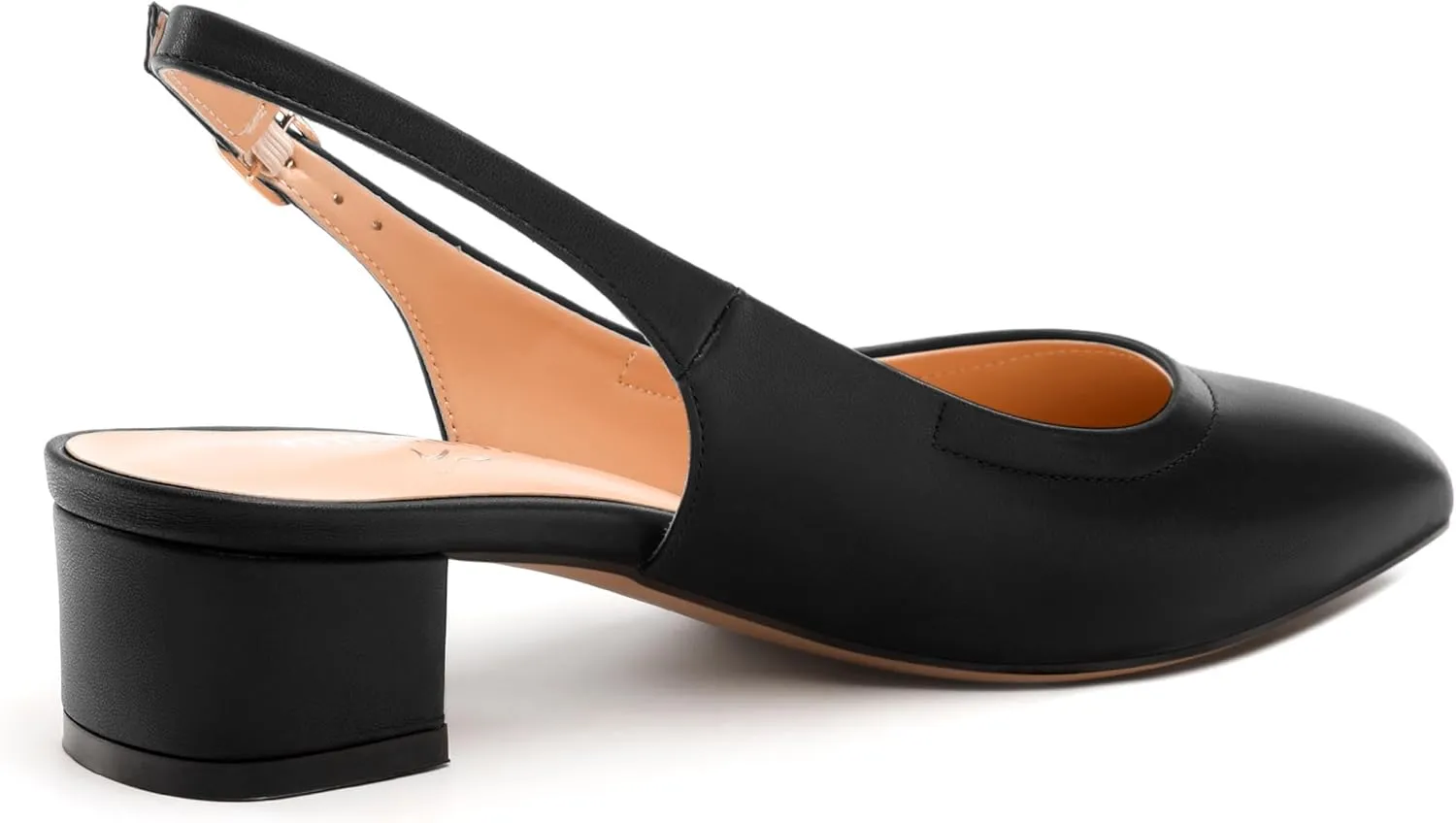 Womens Slingbacks, Square Toe Low Block Heel Pumps for Women, Comfort Casual Shoes for Workplace 1.4"