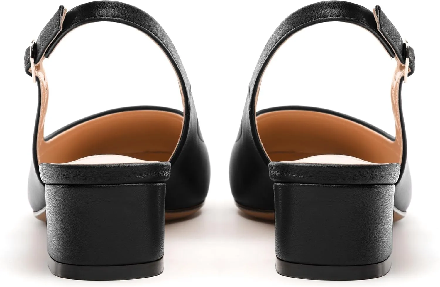 Womens Slingbacks, Square Toe Low Block Heel Pumps for Women, Comfort Casual Shoes for Workplace 1.4"