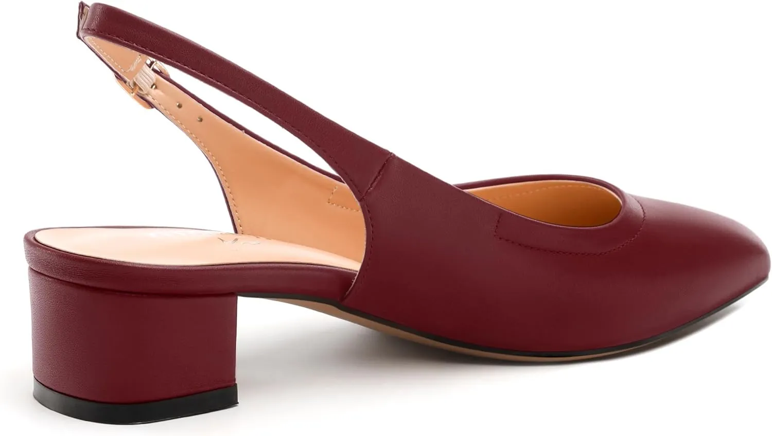 Womens Slingbacks, Square Toe Low Block Heel Pumps for Women, Comfort Casual Shoes for Workplace 1.4"