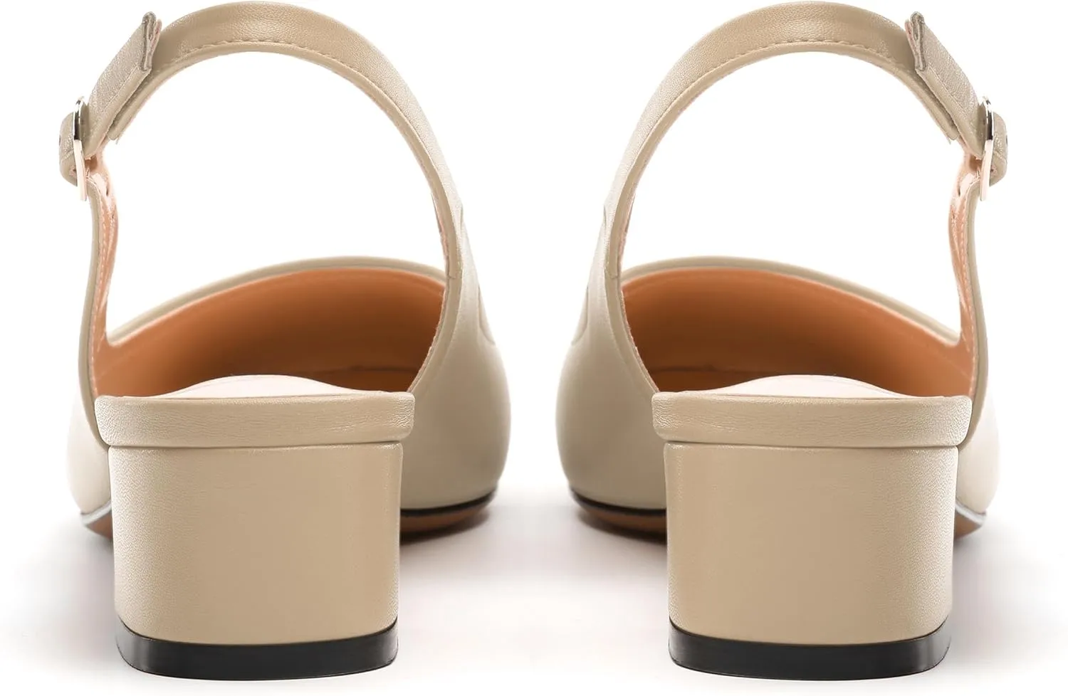 Womens Slingbacks, Square Toe Low Block Heel Pumps for Women, Comfort Casual Shoes for Workplace 1.4"