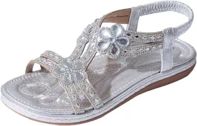 Women's Summer Fashion Casual Hollow Out Sandals Bohemian Women's Shoes Comfortable Flat Leather Flat Sandals for Women