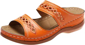 ZSpzx Wedge Sandals For Women 2025,Women's Slide Sandals,Arch Support Flip Flops Thong Slippers Comfortable Summer Dressy Casual Sandals Orthopedic Walking Beach Shoes Slip On Hollow Out Slippers